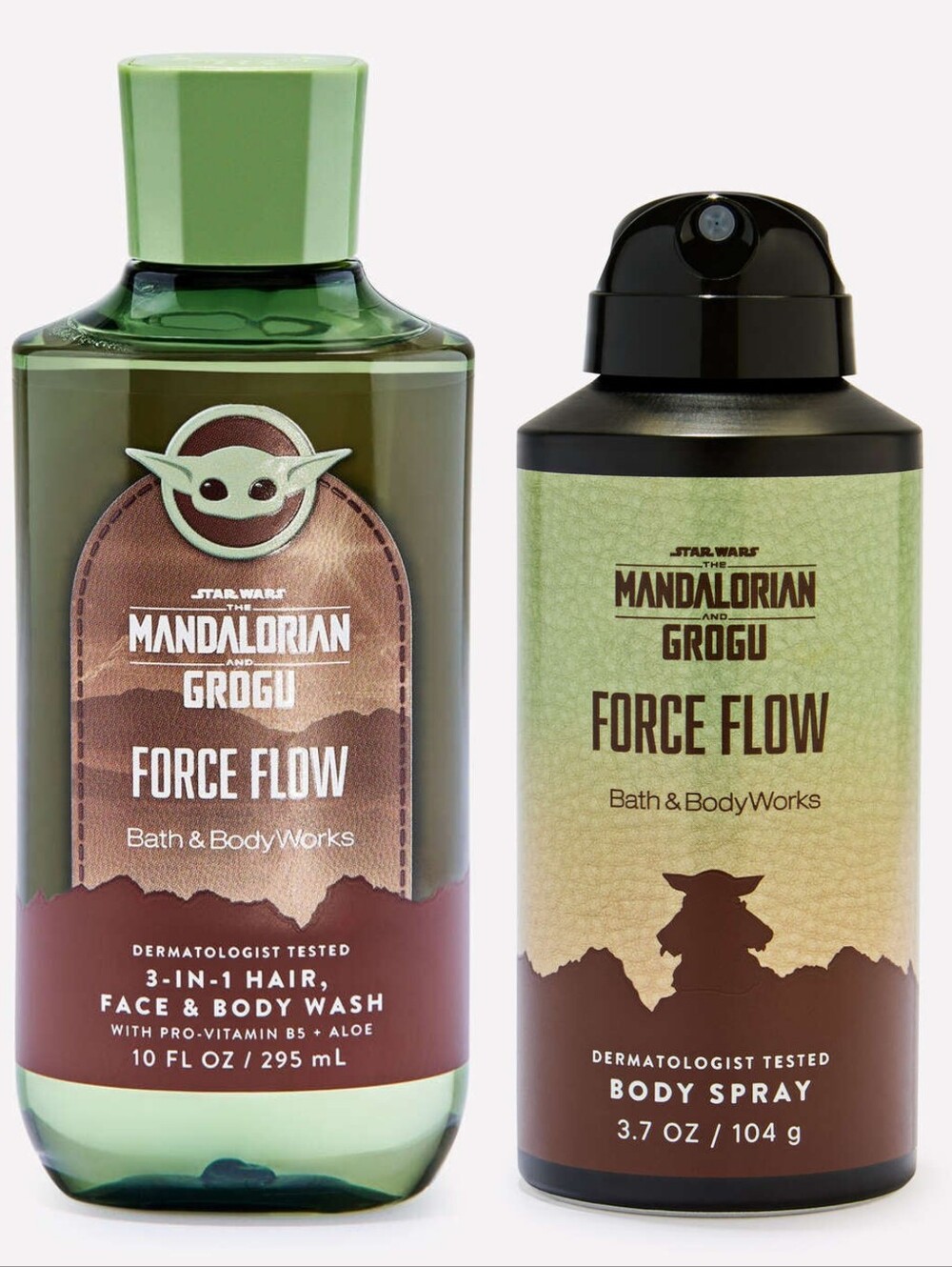 Bath & Body Works Mandalorian & Grogu Force Flow Body Wash & Body Spray Set NEW